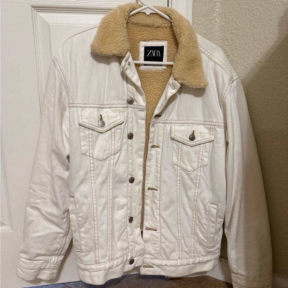Zara Cream Jacket with Brown Lining